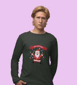 Happiest Santa Ever: Beautifully CraftedFull Sleeve T-shirt Green Perfect Gift For Kids