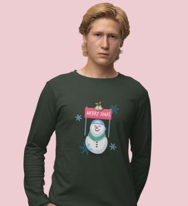 Christmas Bells: Best DesignerFull Sleeve T-shirt Green Perfect Gift For Christmas Eve