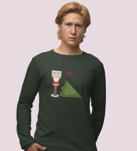 Eco-Friendly Santa: Beautifully DesignedFull Sleeve T-shirt Green Exclusive Gift For Boys Girls