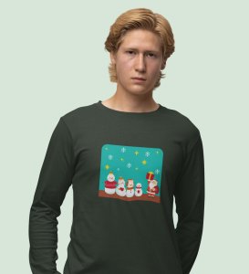 Santa's Squad: Cute DesignedFull Sleeve T-shirt Green Perfect Gift For kids