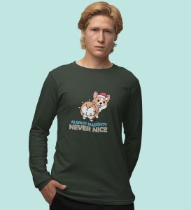 Notorious Corgi: Funny Doggie DesignedFull Sleeve T-shirts Green Best Gift For Boys Girls