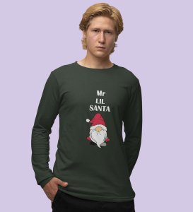 Gentleman SantaFull Sleeve T-shirt: Best Gift For Secret SantaGreen Perfect Gift For Boys Girls