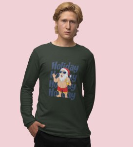 Santa On VactionFull Sleeve T-shirt: Exclusive Gift For Boys GirlsGreen Cool SantaFull Sleeve T-shirt, A Perfect Gift For Secret Santa