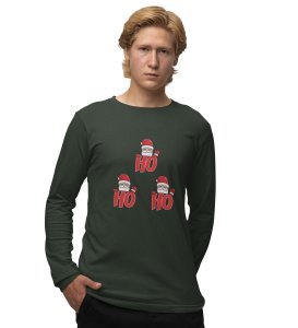 Santas Classic Laugh DesignFull Sleeve T-shirt ,Green Christmas Edition PrintedFull Sleeve T-shirt |Best Gift For Friends Family Boys Girls