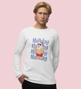Santa On VactionFull Sleeve T-shirt: Exclusive Gift For Boys GirlsWhite Cool SantaFull Sleeve T-shirt, A Perfect Gift For Secret Santa