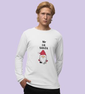 Gentleman SantaFull Sleeve T-shirt: Best Gift For Secret SantaWhite Perfect Gift For Boys Girls