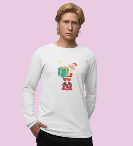 Gift Man Santa: Perfectly DesignedFull Sleeve T-shirt White Best Gift For Boys Girls