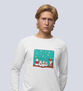 Santa's Squad: Cute DesignedFull Sleeve T-shirt White Perfect Gift For kids