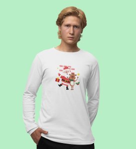 Happy Santa: Best DesignerFull Sleeve T-shirt White Best Gift For Kids