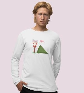 Eco-Friendly Santa: Beautifully DesignedFull Sleeve T-shirt White Exclusive Gift For Boys Girls