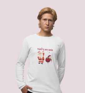Cranky Little Santa: Funny DesignerFull Sleeve T-shirt White Best Gift For Boys Girls