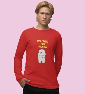 Waiting For Santa| Red Christmas ThemedFull Sleeve T-shirt | BestFull Sleeve T-shirts for Boys Girls