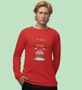 Big Chimney Bigger Gifts: Revamp your Joy Red Cutest SantaFull Sleeve T-shirt, Best Gift For Boys Girls
