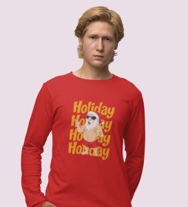 Santa On VactionFull Sleeve T-shirt: Exclusive Gift For Boys GirlsRed Cool SantaFull Sleeve T-shirt, A Perfect Gift For Secret Santa