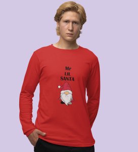 Gentleman SantaFull Sleeve T-shirt: Best Gift For Secret SantaRed Perfect Gift For Boys Girls