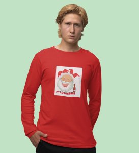Drunkard Santa : Amazingly DesignedFull Sleeve T-shirt Red Best Gift For Christmas Celebration