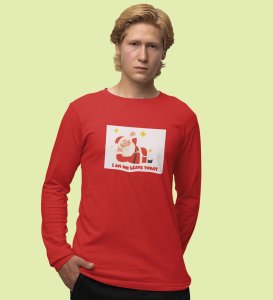 Vacational Santa: Humorously DesignedFull Sleeve T-shirt Red Best Gift For Secret Santa