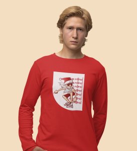 Savage Santa: Cool DesignerFull Sleeve T-shirt Red Perfect Gift For Secret Santa