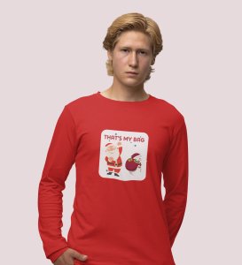 Cranky Little Santa: Funny DesignerFull Sleeve T-shirt Red Best Gift For Boys Girls