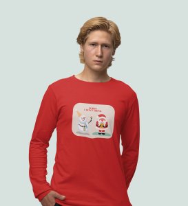 Snowman Chatters: Funny DesignedFull Sleeve T-shirt Red Best Gift For Boys Girls