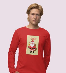 Generous Santa: Elegantly DesignedFull Sleeve T-shirt Red Best Gift For Boys Girls