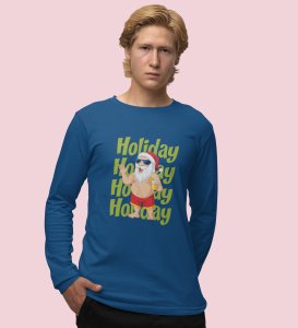Santa On VactionFull Sleeve T-shirt: Exclusive Gift For Boys GirlsBlue Cool SantaFull Sleeve T-shirt, A Perfect Gift For Secret Santa