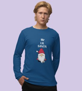 Gentleman SantaFull Sleeve T-shirt: Best Gift For Secret SantaBlue Perfect Gift For Boys Girls