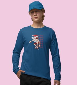 Savage Santa: Cool DesignerFull Sleeve T-shirt Blue Perfect Gift For Secret Santa