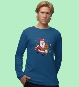 Happy Santa: Best DesignerFull Sleeve T-shirt Blue Best Gift For Kids
