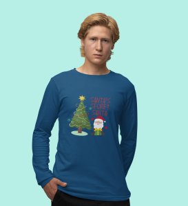 Santa's Secret Santa: Elegantly DesignedFull Sleeve T-shirt Blue Perfect Gift For Secret Santa