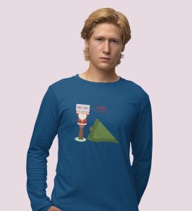 Eco-Friendly Santa: Beautifully DesignedFull Sleeve T-shirt Blue Exclusive Gift For Boys Girls