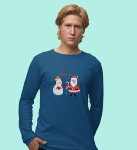 Santa's Lovestory: Romantic DesignerFull Sleeve T-shirt Blue Amazing Gift For Boys Girls