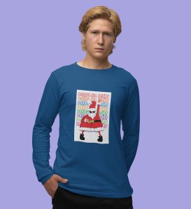Santa's Party: Best Santaclaus DesignedFull Sleeve T-shirt Blue Best Gift For Secret Santa