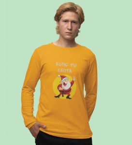 Kung Fu Santa: PerfectFull Sleeve T-shirt For Secret SantaYellow Best Gift For Boys Girls