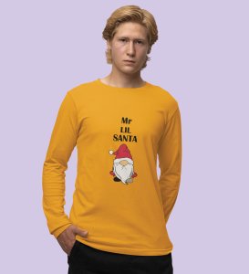 Gentleman SantaFull Sleeve T-shirt: Best Gift For Secret SantaYellow Perfect Gift For Boys Girls