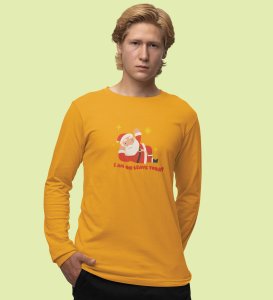 Vacational Santa: Humorously DesignedFull Sleeve T-shirt Yellow Best Gift For Secret Santa