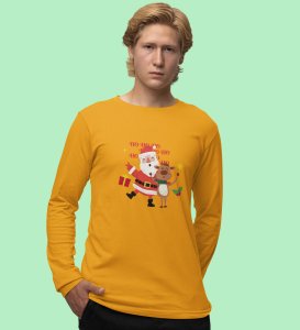 Happy Santa: Best DesignerFull Sleeve T-shirt Yellow Best Gift For Kids