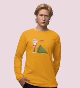 Eco-Friendly Santa: Beautifully DesignedFull Sleeve T-shirt Yellow Exclusive Gift For Boys Girls