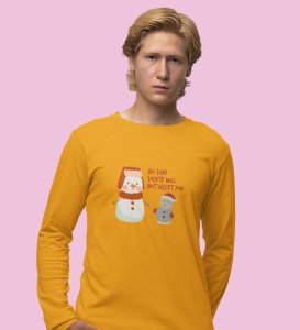 Society Against Santa: Unique DesignedFull Sleeve T-shirt Yellow Best Gifts For Secret Santa