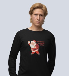 Employed Santa: Best DesignerFull Sleeve T-shirt Black Best Gift For Secret Santa