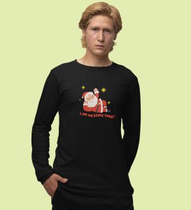 Vacational Santa: Humorously DesignedFull Sleeve T-shirt Black Best Gift For Secret Santa
