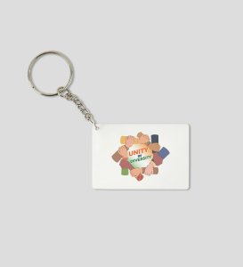 Unity Of The Nation White Best Republic Day Printed Key-Chain For Gifts