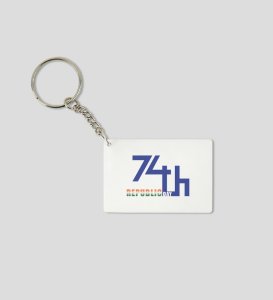 74th Republic Day, White Printed Key-Chain For Gifts