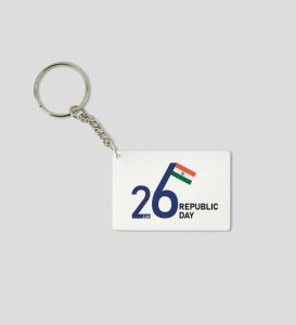 26th January Our Pride White Printed Key-Chain For gifts
