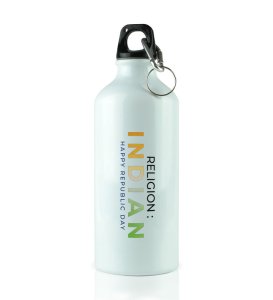 Indian Religion White Printed Water Bottle For Gifts