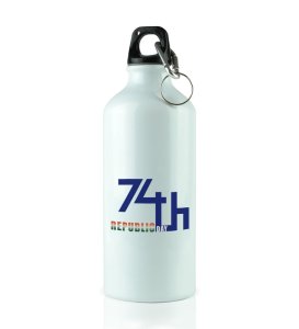 74th Republic Day, White Printed Water Bottle For Gifts
