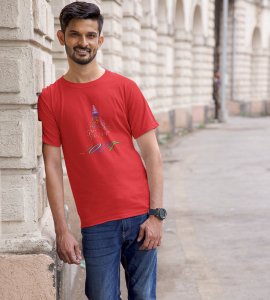 New year Bells Red Men's Printed T-shirt For Mens Boys
