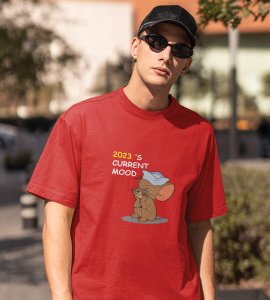 Bad Year Ending Red New Year Printed T-shirt For Mens