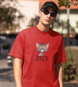 2023 Go Now Red Graphics Printed T-shirt For Mens On New Year Theme Best Gift For New Year