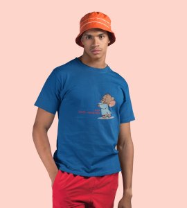 Come Faster 2024 Blue Printed T-shirt For Mens On New Year Theme